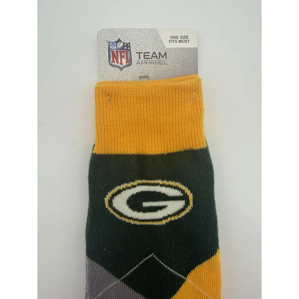 Green Bay Packers Argyle Lineup Crew Dress Socks